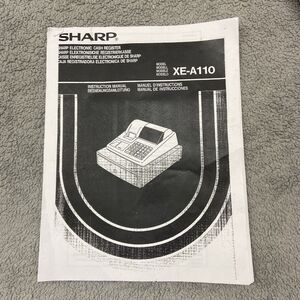 Sharp XE-A110 Cash Register MANUAL‎ Only
